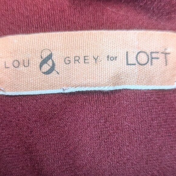 Lou & Grey for Loft Maroon Velour Cowlneck Size XS - Picture 2 of 10